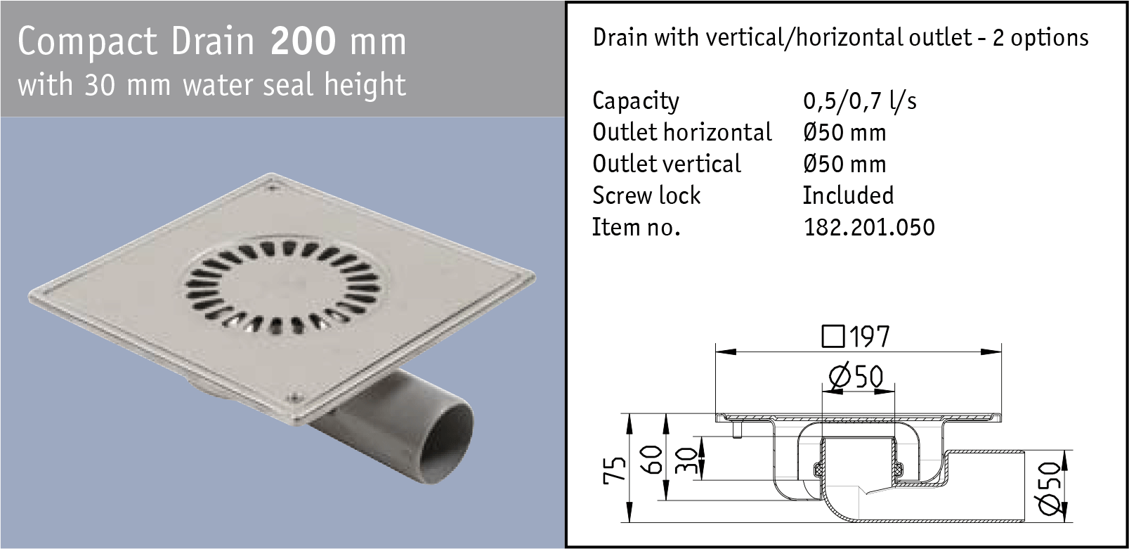 Compact Drain inox slivnik Compact Drain inox slivnik