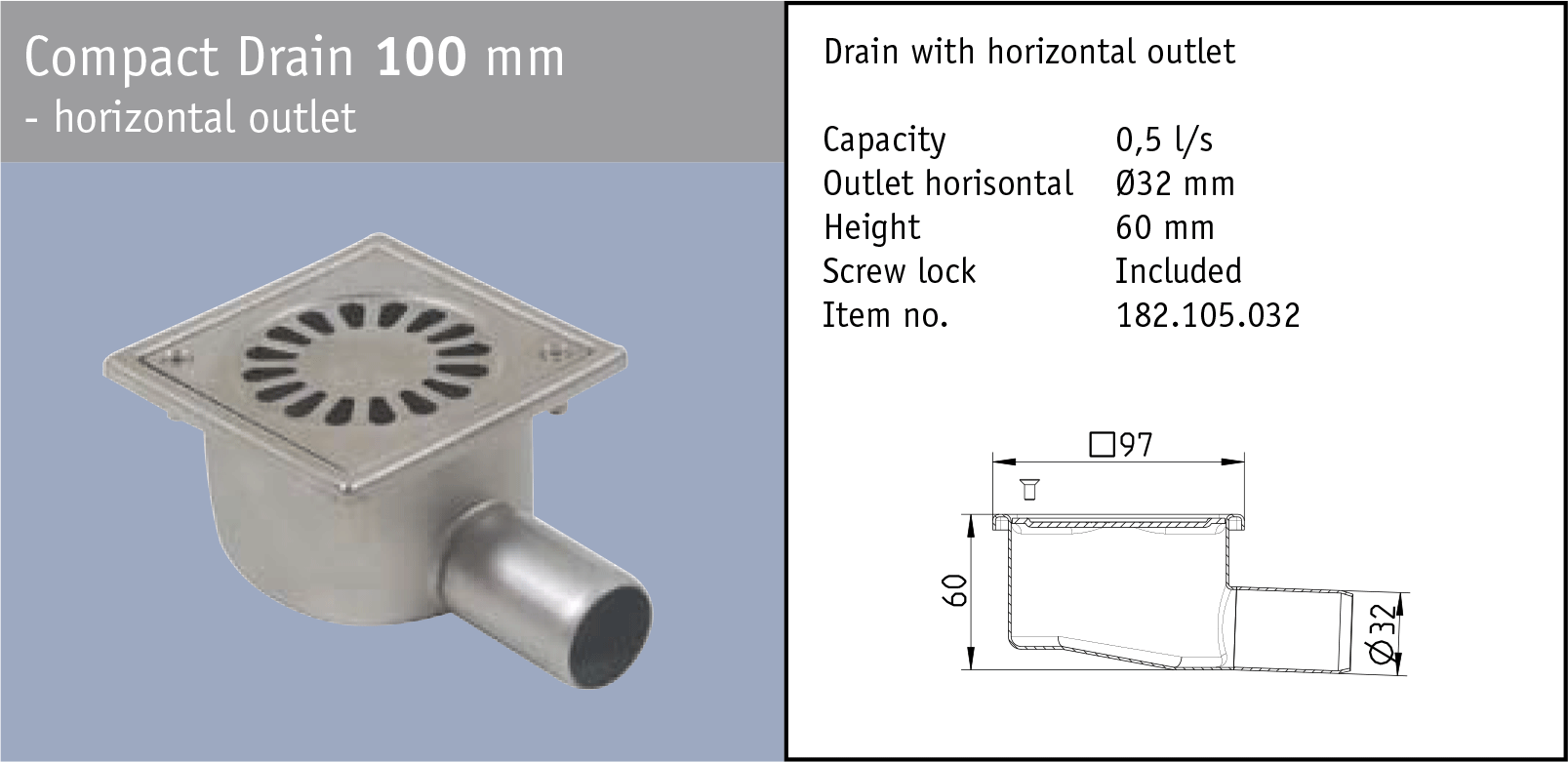 Compact Drain inox slivnik Compact Drain inox slivnik