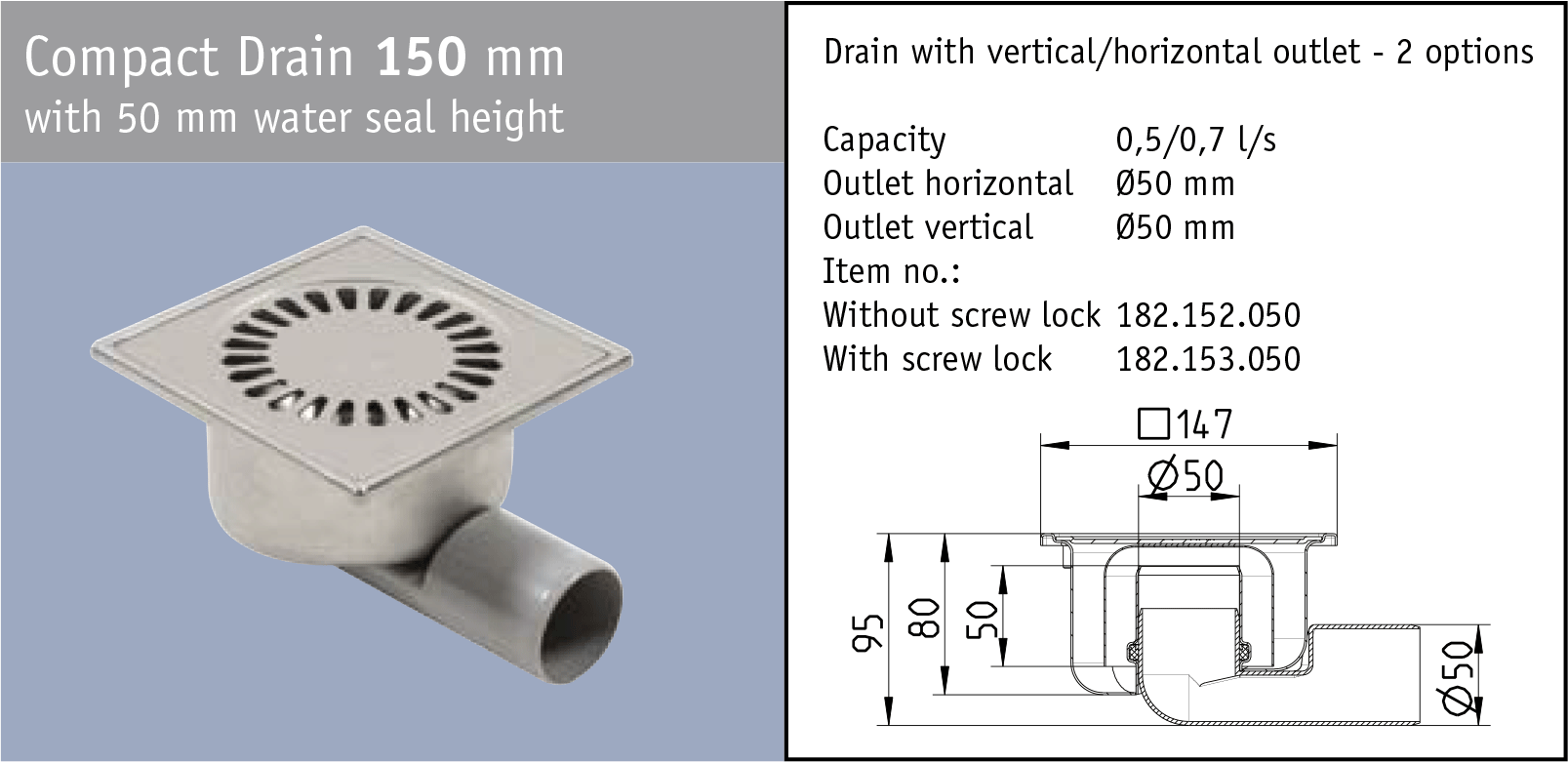 Compact Drain inox slivnik Compact Drain inox slivnik